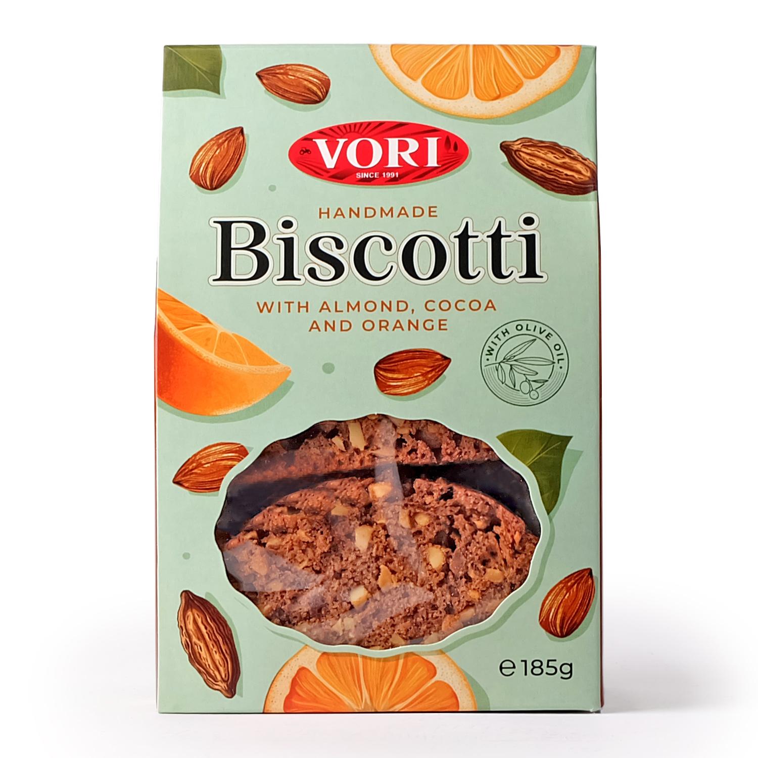 VORI'S DELICATESSEN Бисквити со бадеми, какао и портокал, 185г