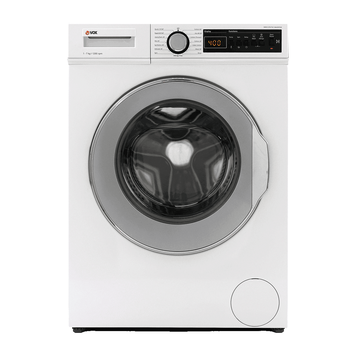 VOX Машина за перење WM1270-T2B INVERTER, 7kg, 1200rpm, A+++, 15 програми