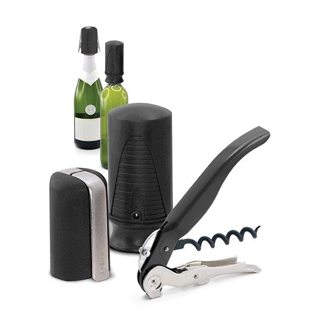 PULLTEX Пвц сет стартер за вино и шампањ 3пар. црн