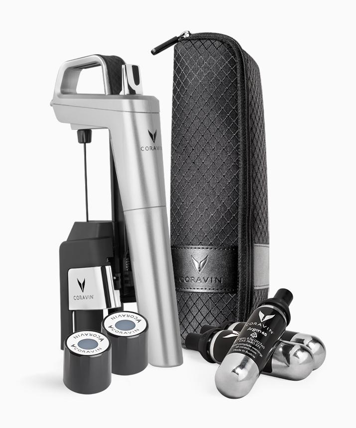 CORAVIN Апарат за зачувување вино model 6 сребрен