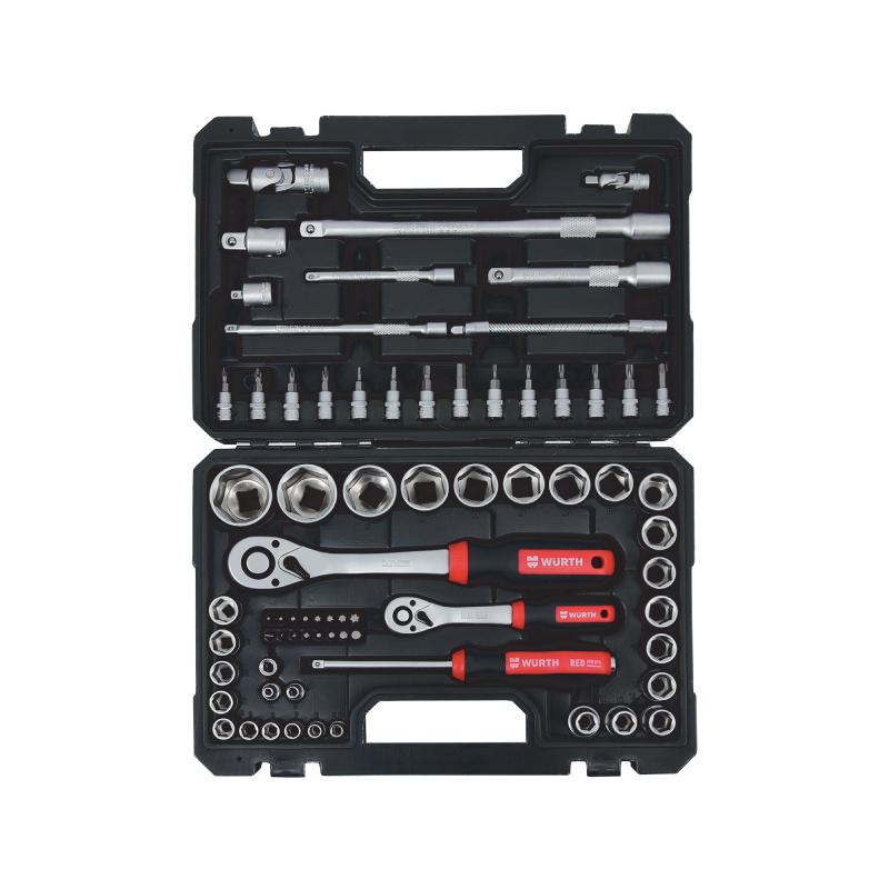 WURTH Сет Red Stripe Насадни Клучеви.1/4-1/2-72 Парчиња