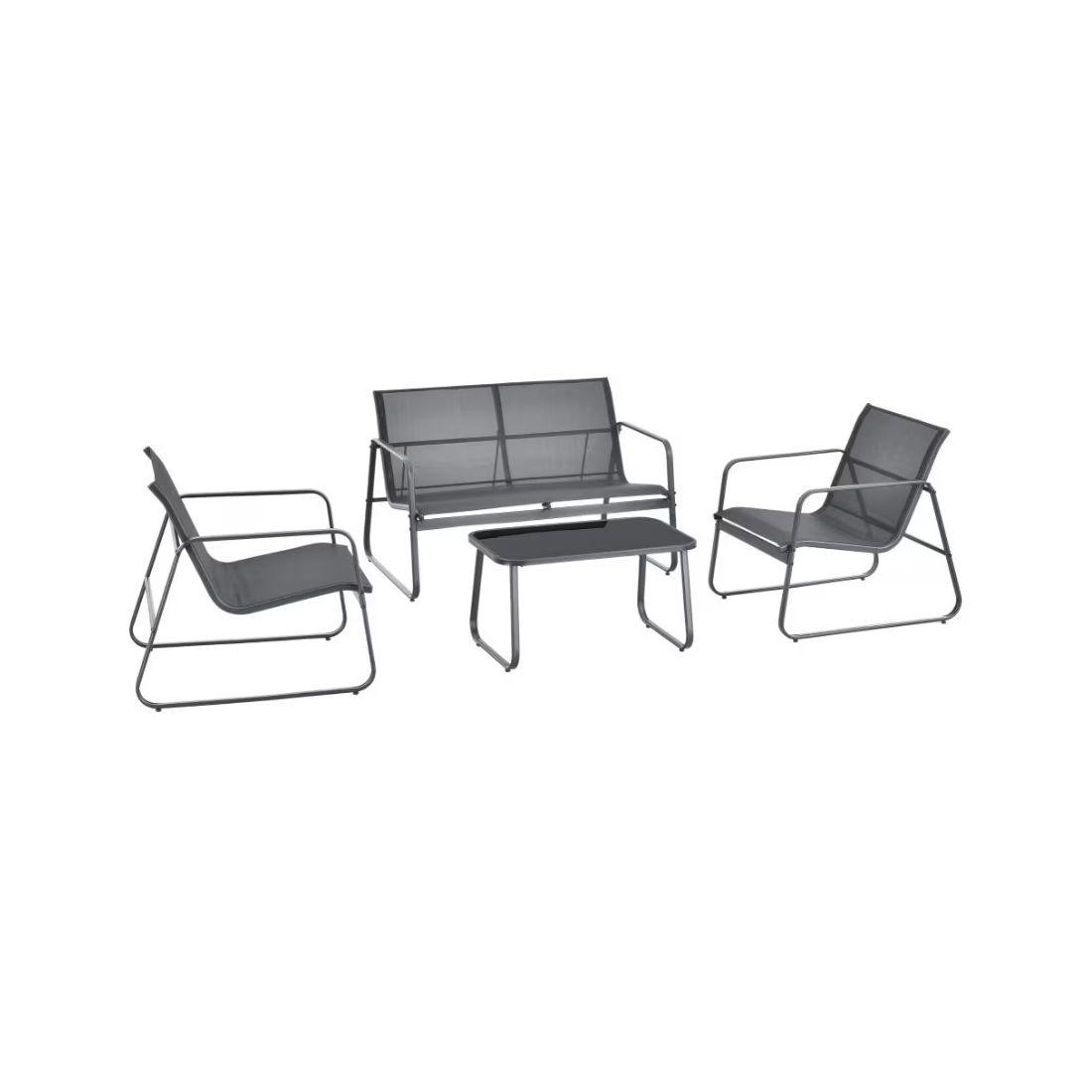 Green Bay Градинарски сет Гарден Капри, двосед, две столчиња и маса, Антрацит