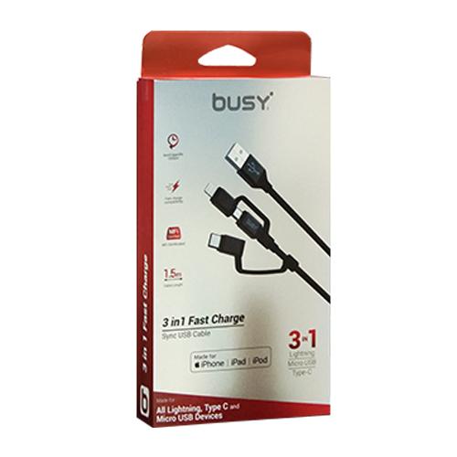 BUSY MFI кабел 3во1 1,5 m