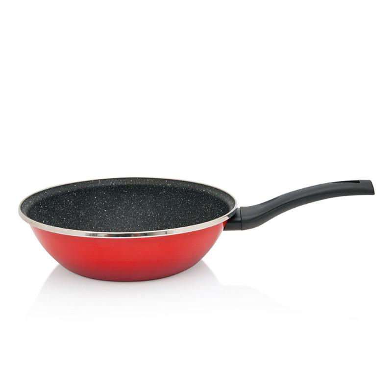 Metalac Тава WOK GRANIT INDUCTION 28цм/3,5л црвена