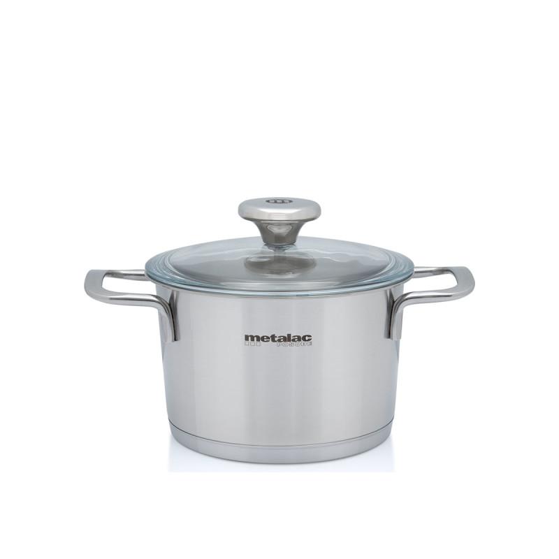 METALAC Длабоко тенџере инокс Сантино 16цм/1.9л со стаклен капак