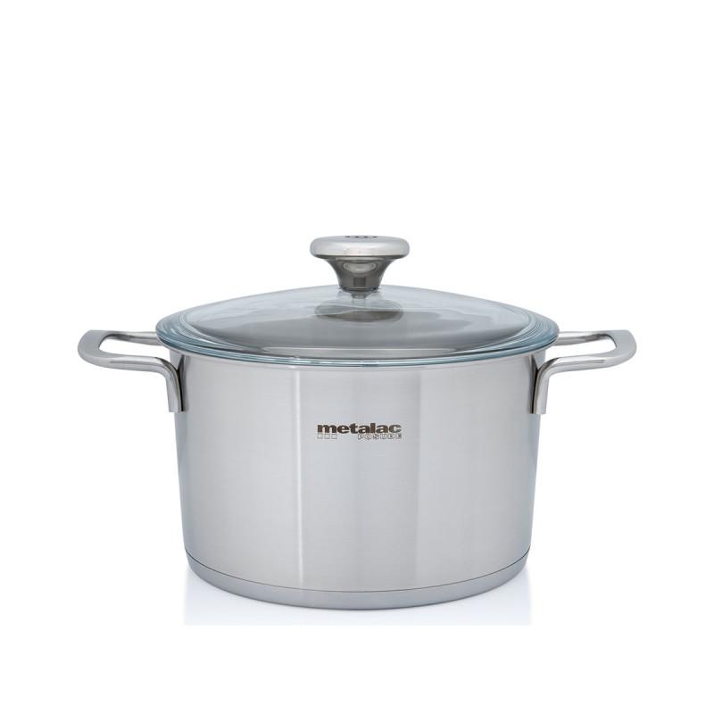 METALAC Длабоко тенџере инокс Сантино 20цм/3.5л со стаклен капак