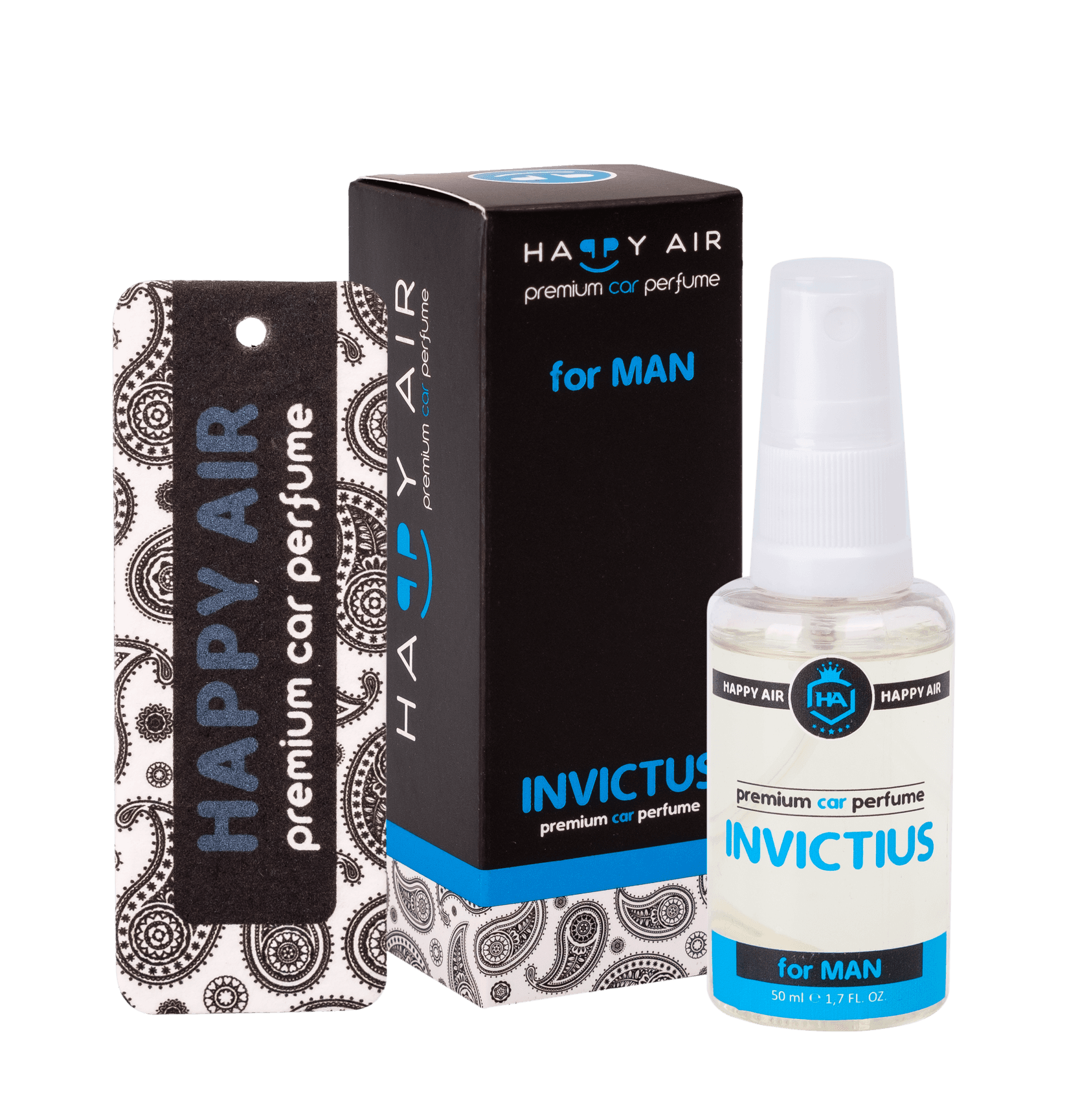 HAPPY AIR PREMIUM Парфем за автомобил 50ml. INVICTUS for MAN (Инспирирано од INVICTUS PACO RABANE)