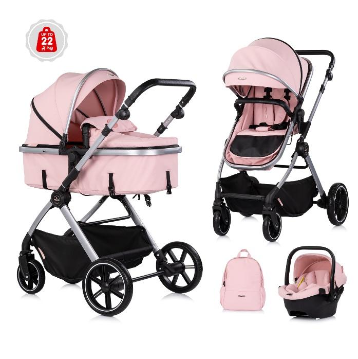 Chipolino Количка PEARL, Powder Pink