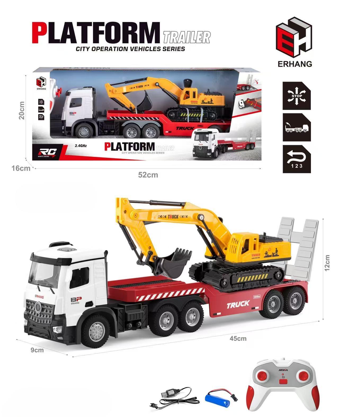 Камион + багер со далечински управувач (со 7 функции)