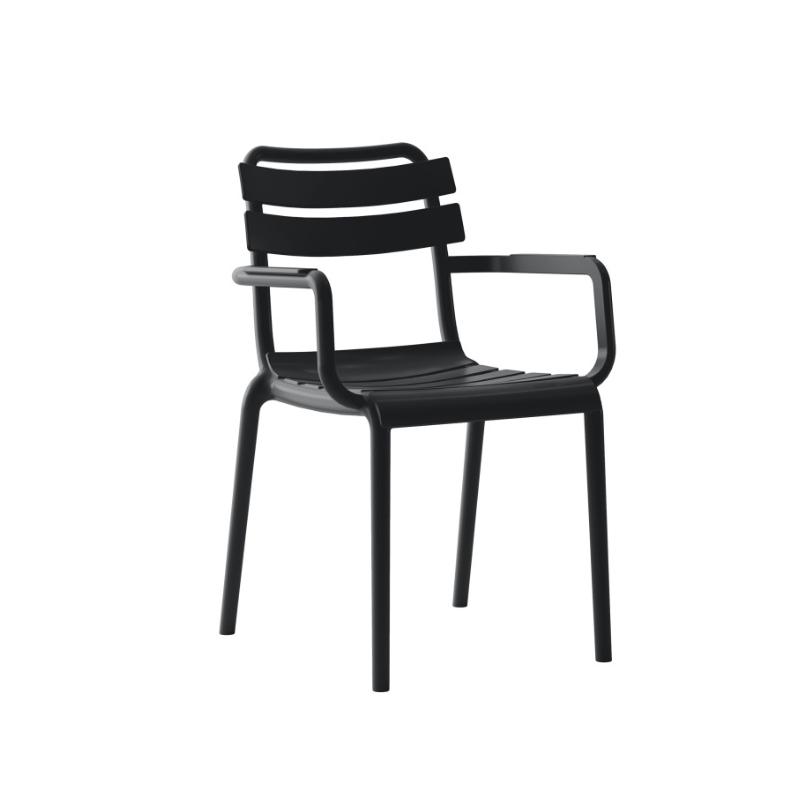 ДЕ-НИ МЕБЕЛ Хол полуфотелја PARIS-R, полипропилен, црна