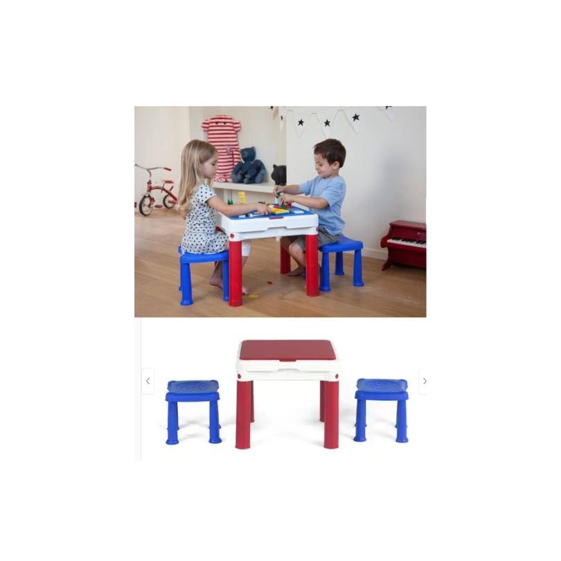 ДЕ-НИ МЕБЕЛ Кет-играчка маса и столче Х2 / КОЦКИ - црвена