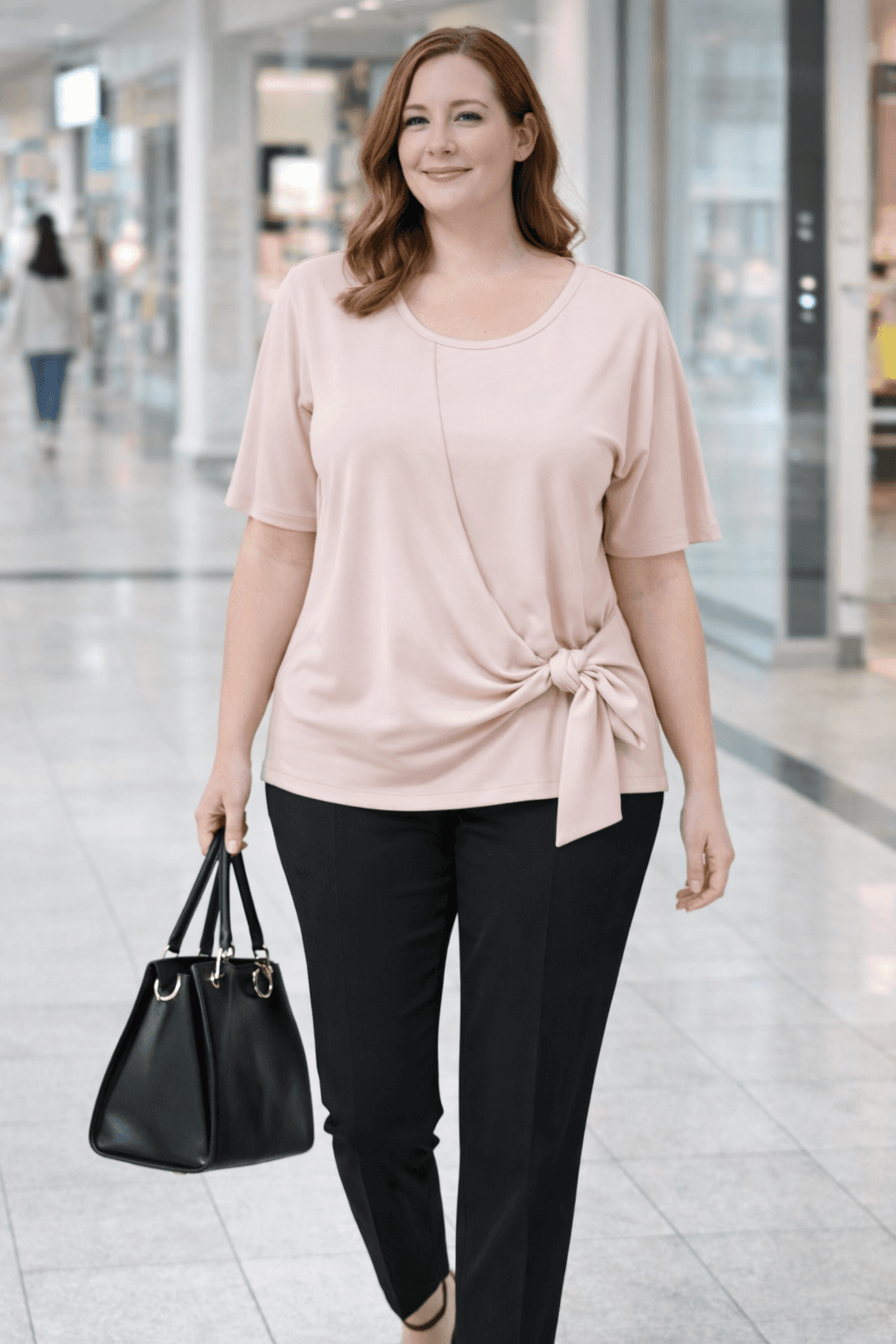 Face sportswear Женска маица со јазол,светло розева