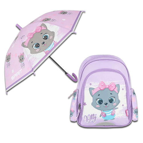 SPIRIT Сет од  детски ранец и чадор - KITTY