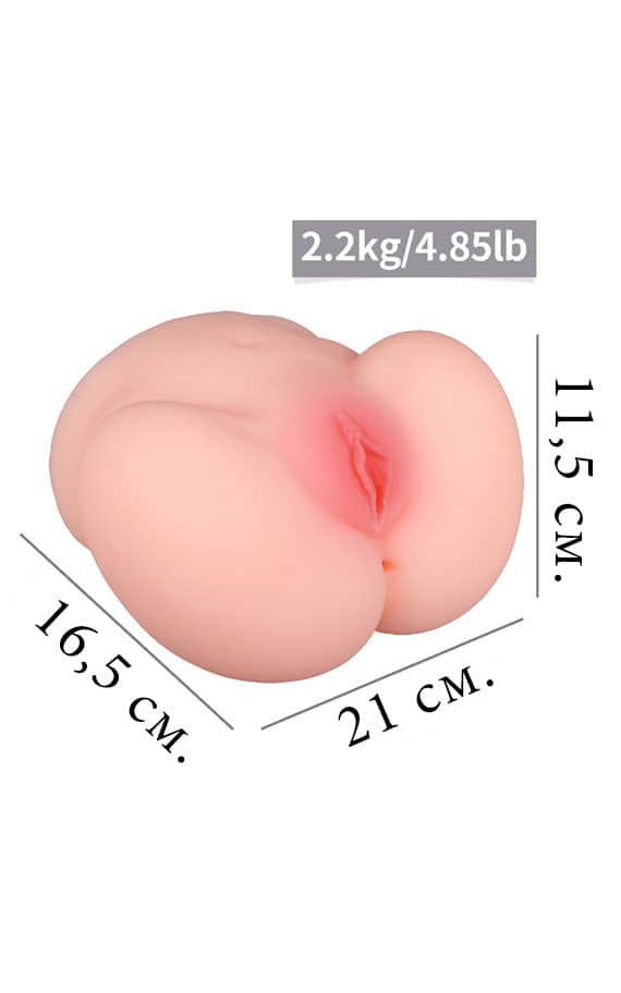 Реалистичен задник со два отвори (Вагина+Анал) 2,2 kg.