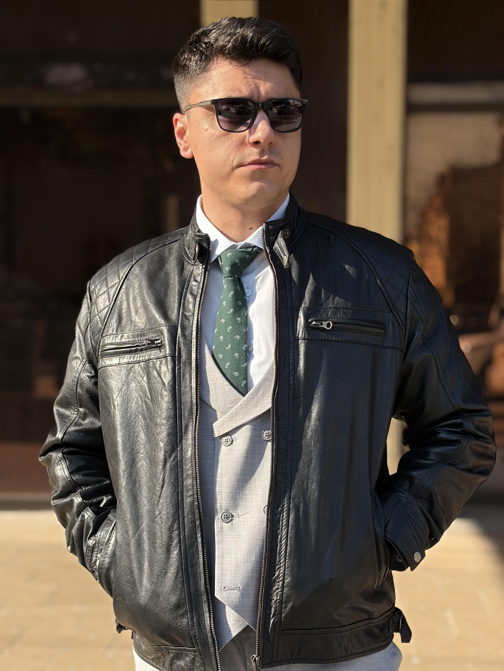 Машка кожна јакна