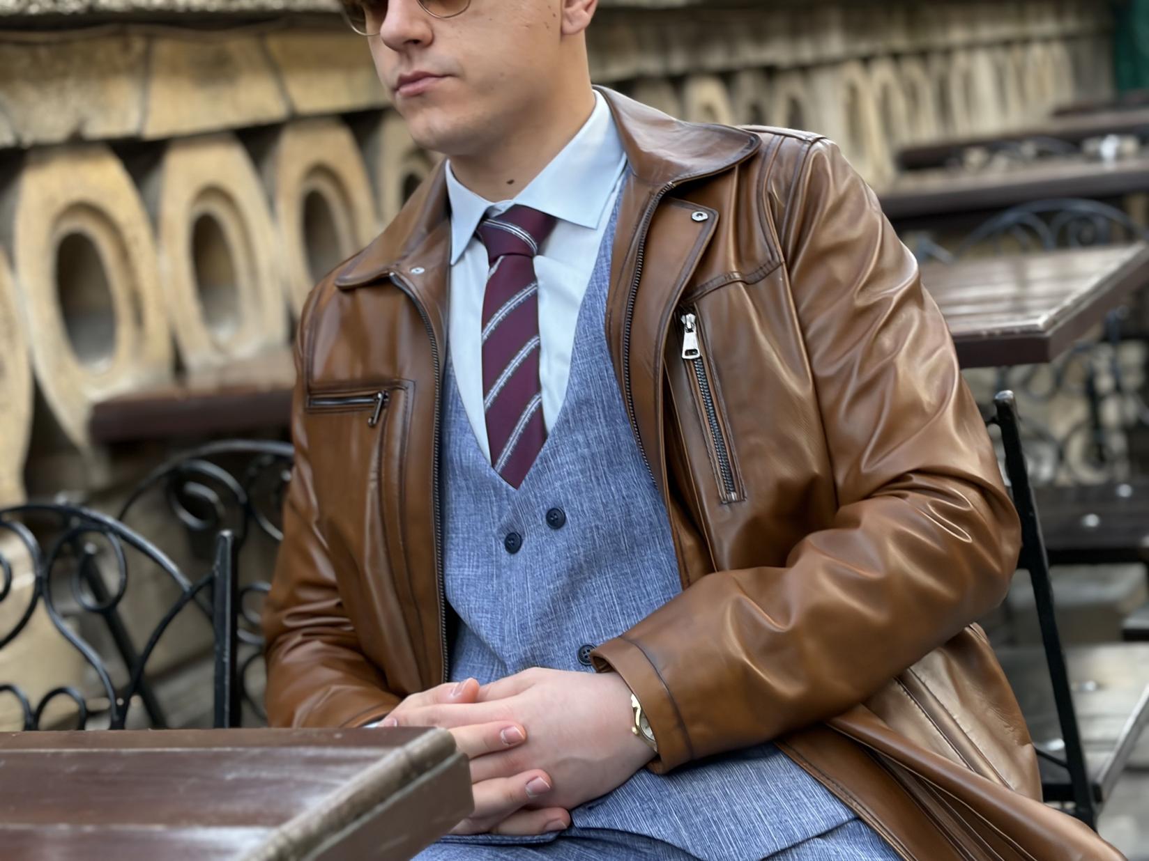 Машка кожна јакна