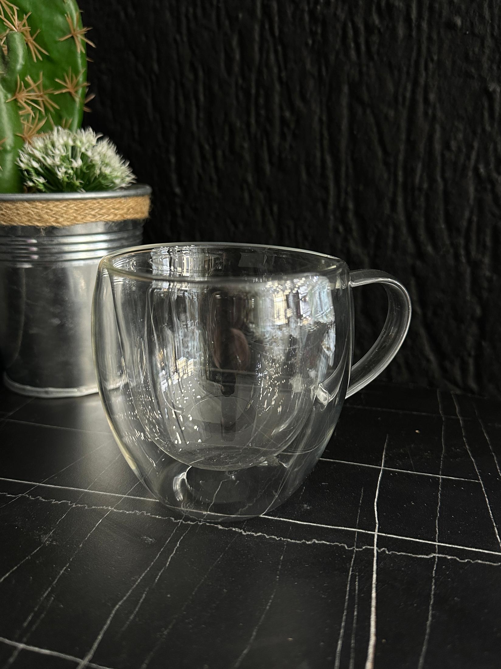 Саклена чаша со дупло дно за еспресо