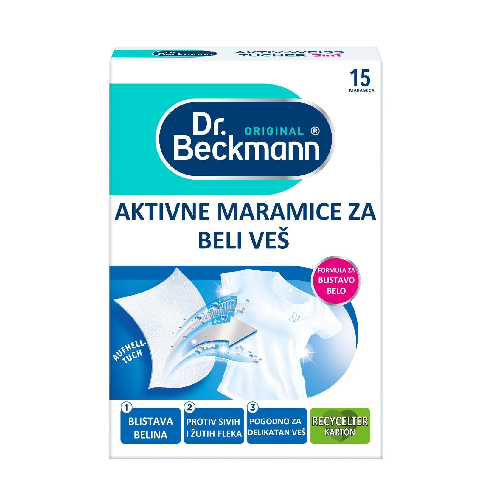 Dr.Beckmann Active марамчиња за бели алишта, 15 парчиња
