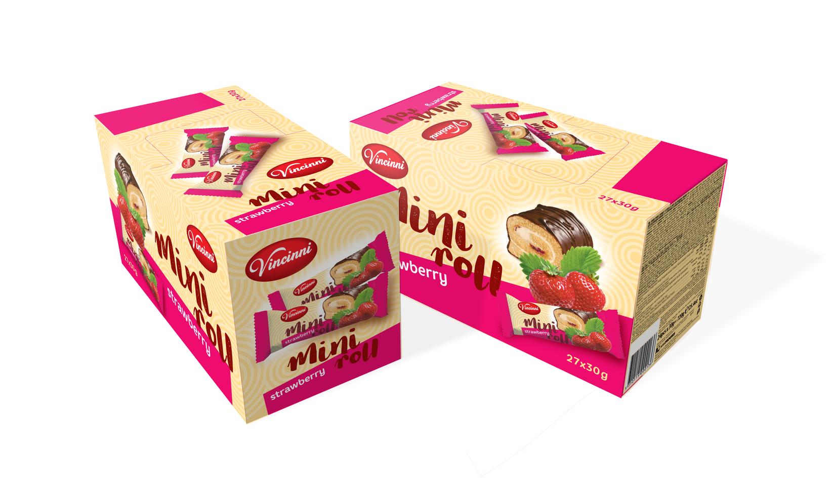 Vincinni Мини рол Винчини Јагода 30g,1x27, Дисплеј