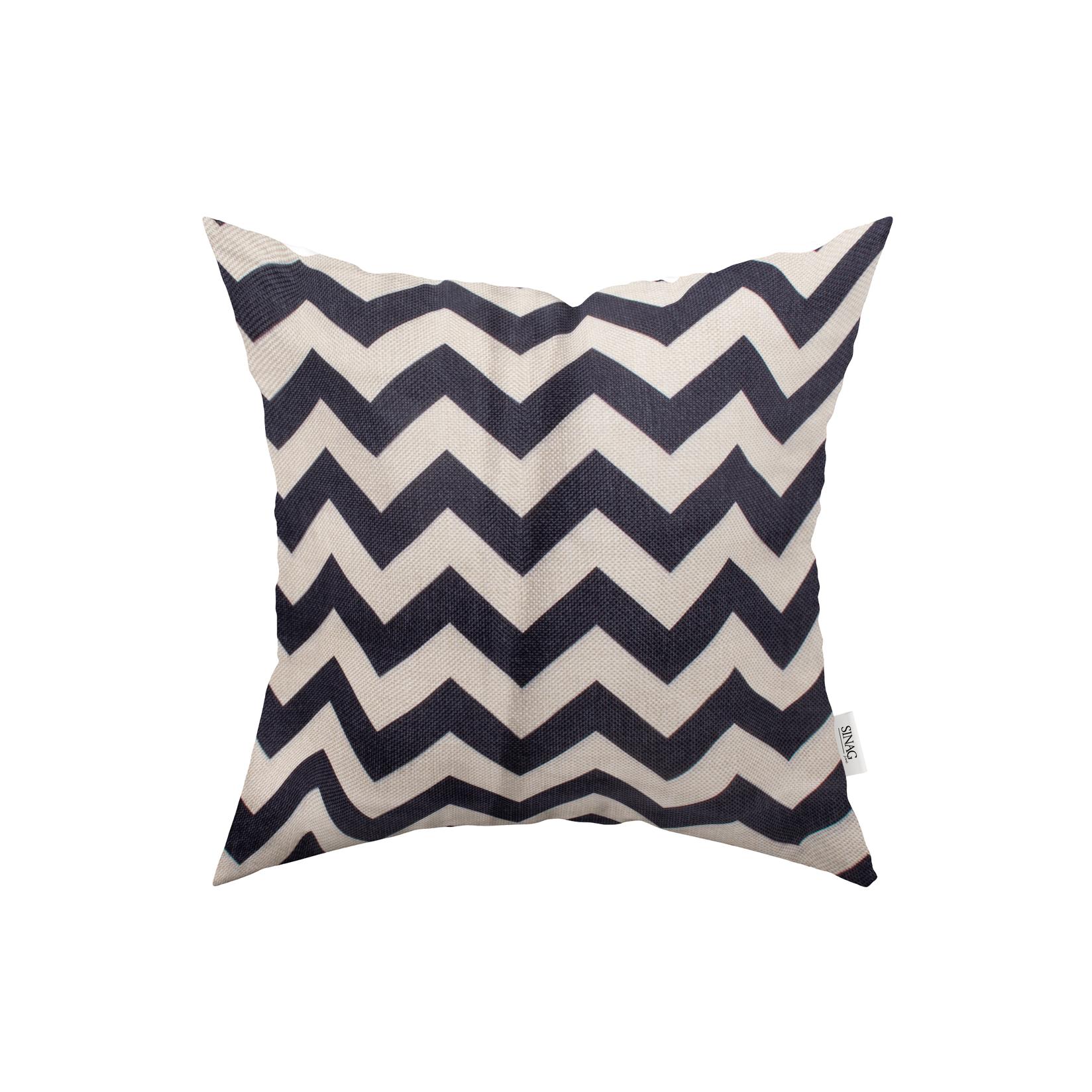 SINAG HOME Декоративна перница цик цак црно бело 45х45