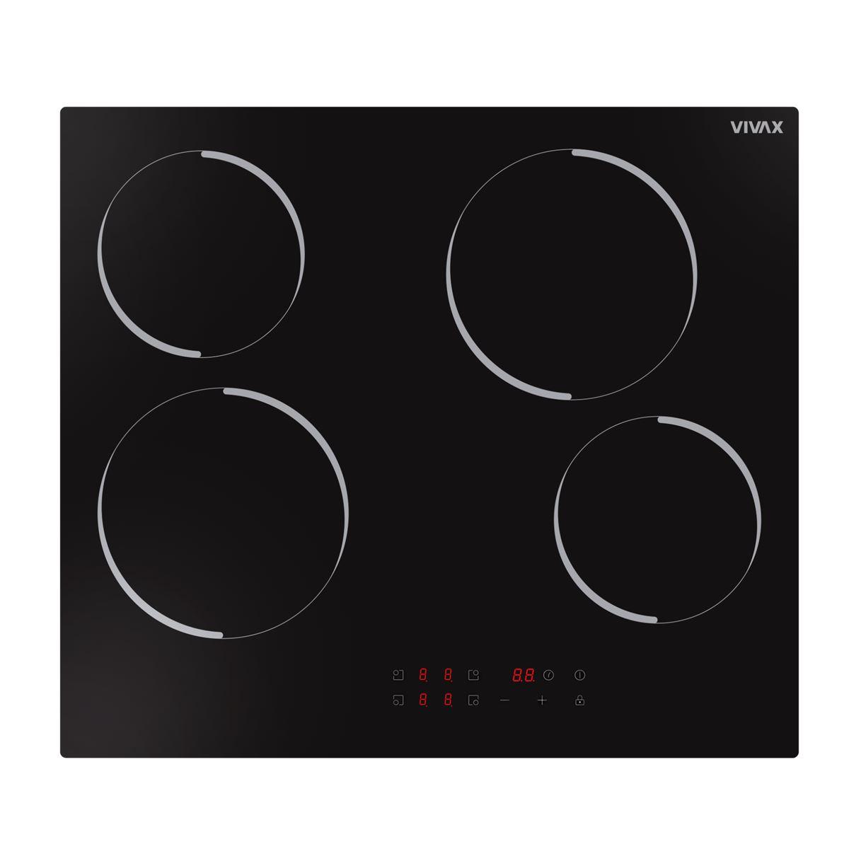 VIVAX HOME BH-04MVC Вградена стаклена керамичка плоча за готвење, црна