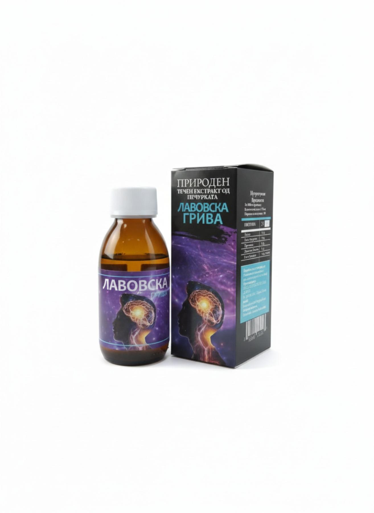 Луна Суплементи Природен течен екстракт од печурката ЛАВОВСКА ГРИВА