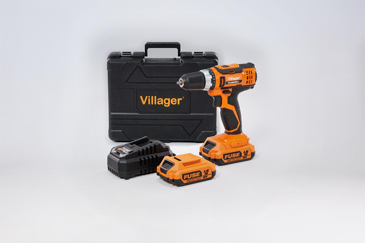 VILLAGER Безжична дупчалка Fuse VLN 3220-2BSC со 2 батерии