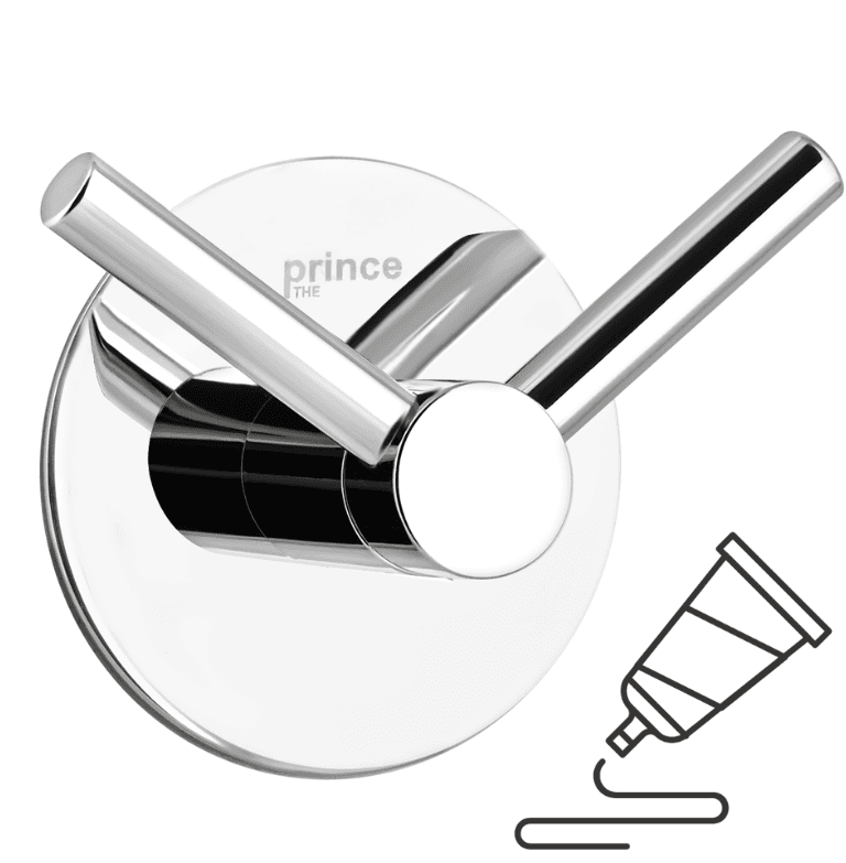 Aqua Form Закачалка Двојна, Колекција Принц, Монтажа Со Лепење, Месинг Хромиран, 1002