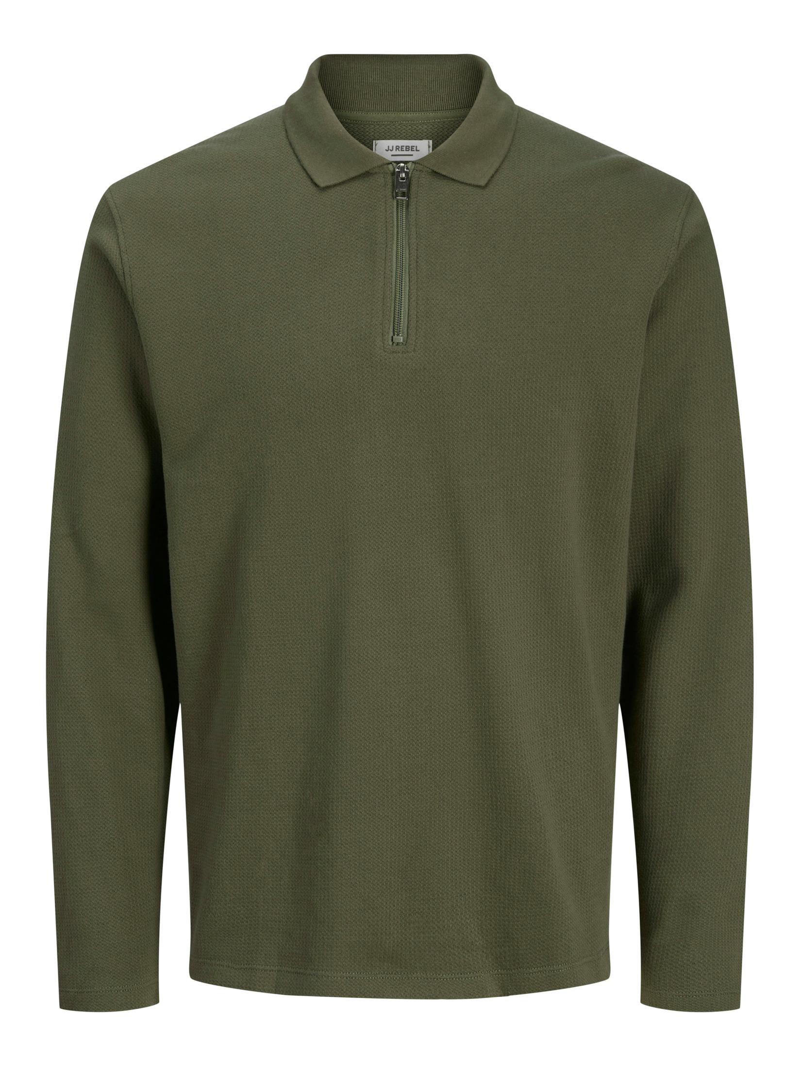 JJ REBEL Машки џемпер 12279437, маслинеста боја