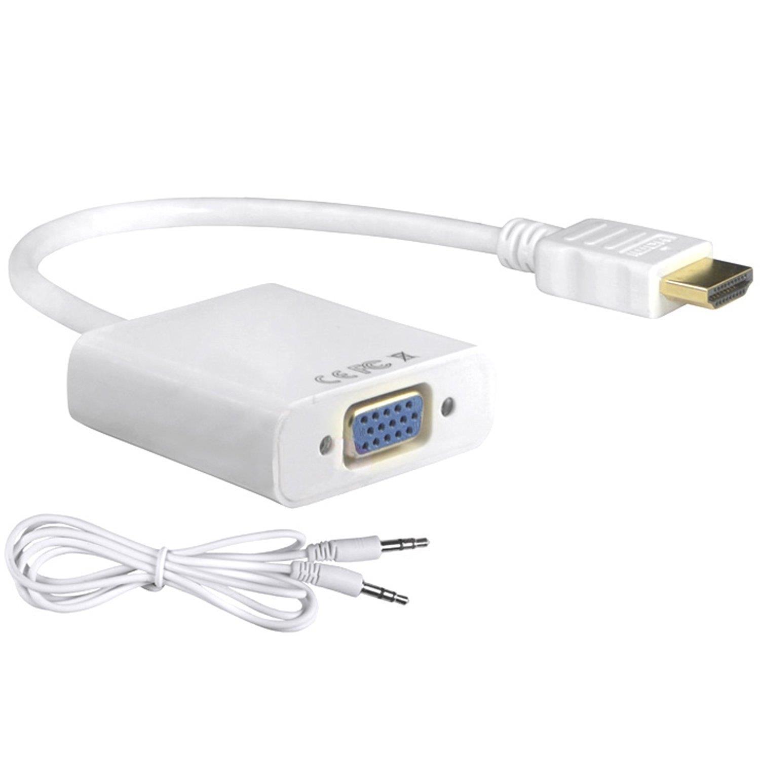 Конвертор на Сигнали - HDMI to VGA Converter w/Audio Бела боја