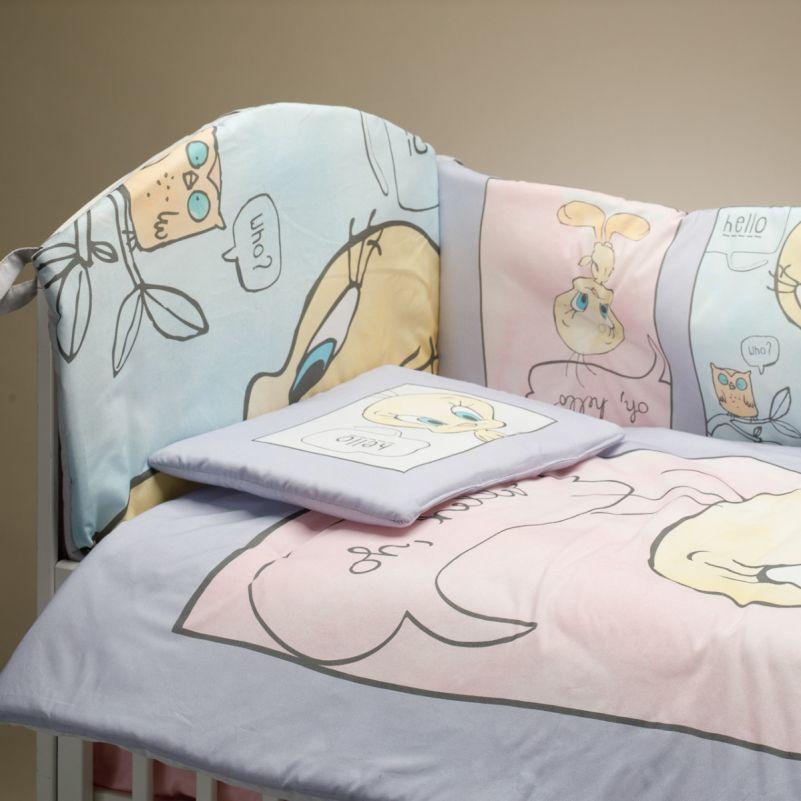 STEFAN Бебе постелнина со огради TWEETY