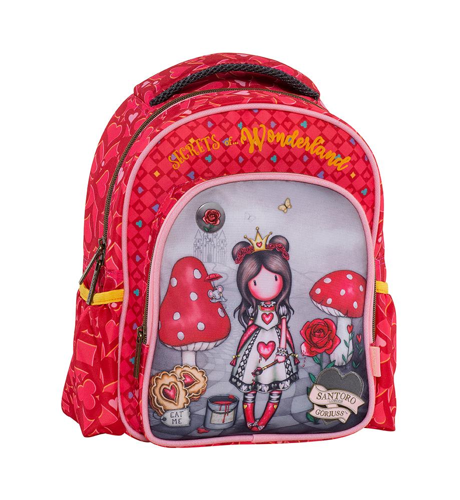 Ранец Gorjuss – Лаптоп До 15'', 3 Прегради, Странични Џебови, Внатрешен Џеб, Полиестер 600D, Метални Беџови, Лого Santoro, Црна