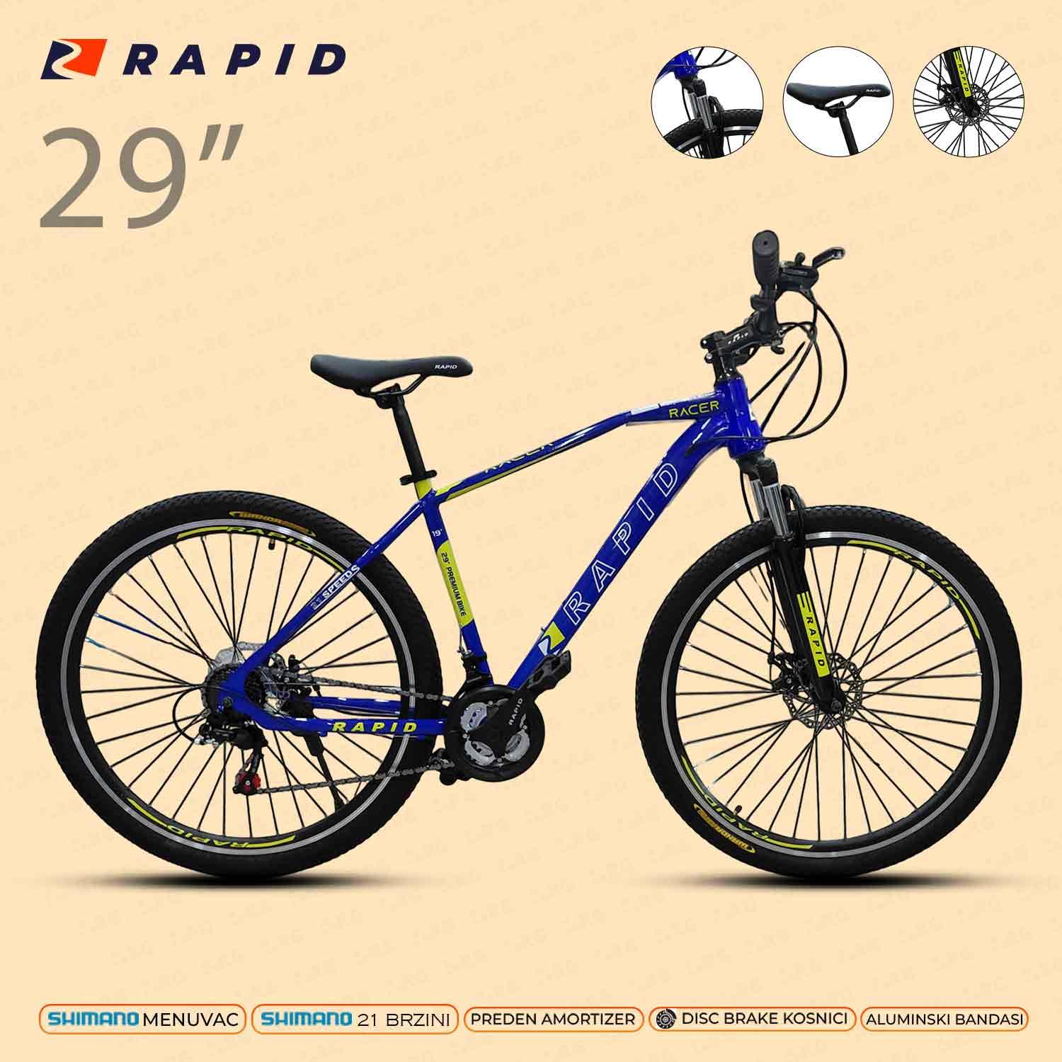 RAPID Велосипед 29 RACER BLUE DISC+AM