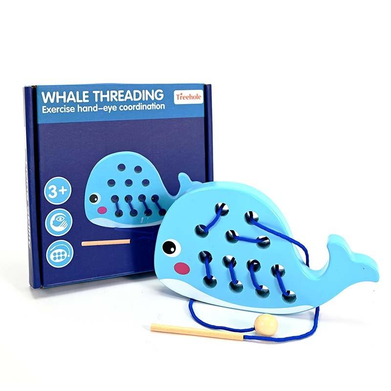 LOCO CROCO Дрвена Играчка За Нижење Кит