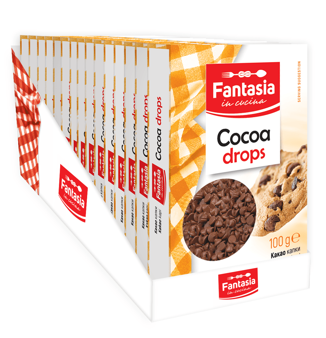 Fantasia Какао капки 100g, 1x15, Дисплеј