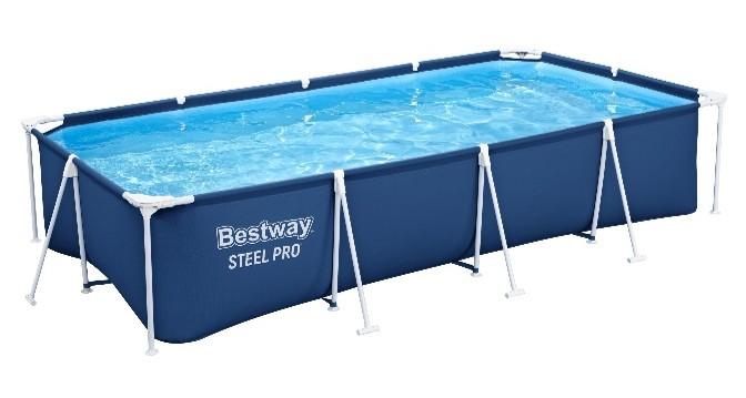 BESTWAY Монтажен Базен Со Метална Рамка Со Филтер Пумпа, 4m x 2.11m x 81cm