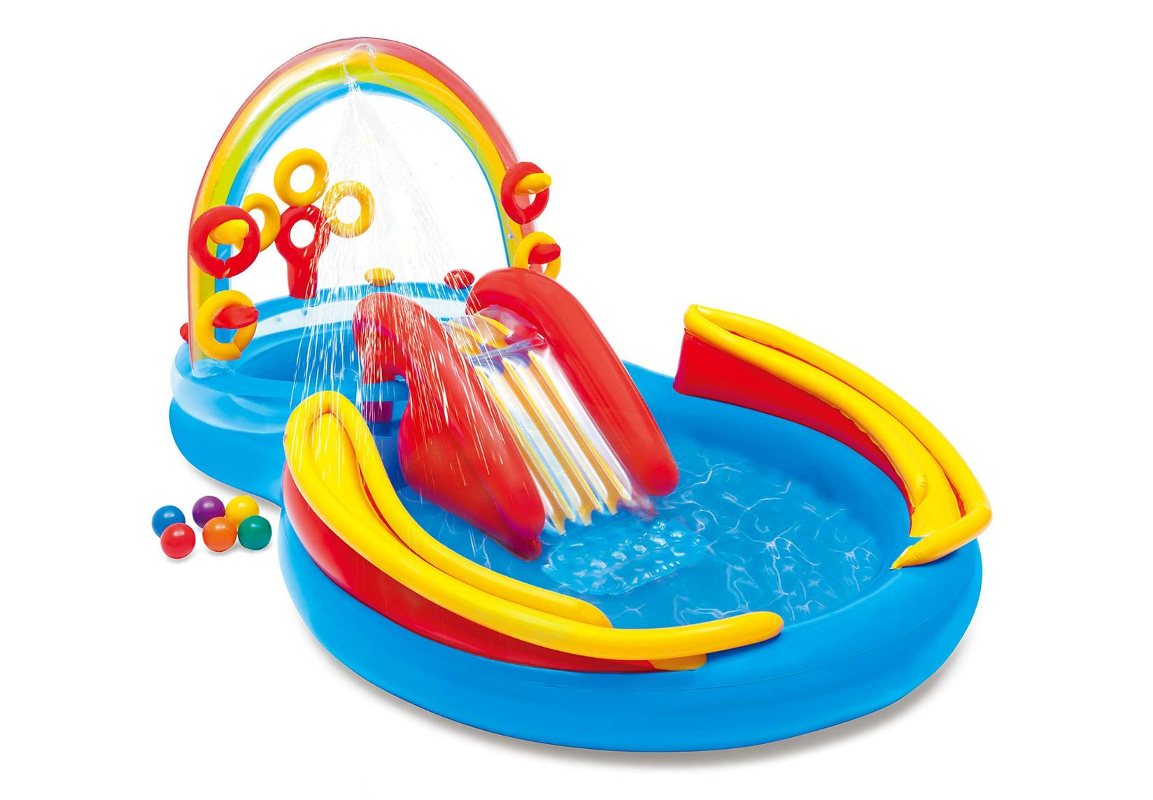 INTEX Детски базен 2,97 x 1,93 x 1,35 m Rainbow Ring Play Center
