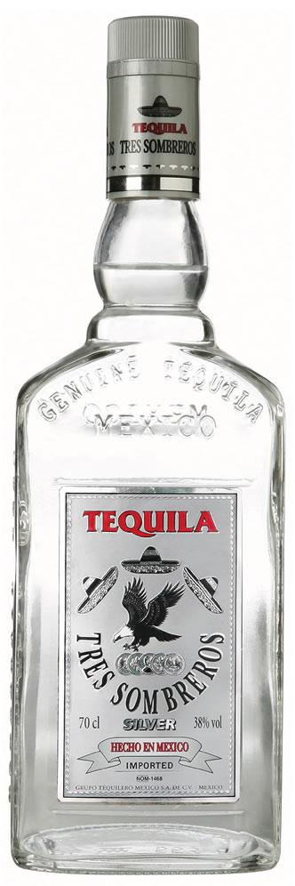 TRES SOMBREROS Текила Tres sombreros Silver 0.7L