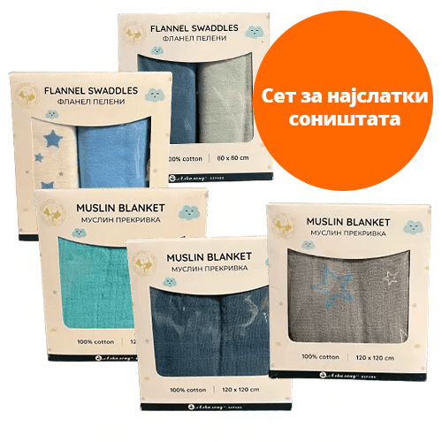 ALKALOID BEROVO Сет Прекривки за Бебиња (Фланел + Муслин)