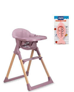 MoMi Практичен сет за хранење и секојдневна грижа за бебето - MoMi LISSO Feeding Chair + ГРАТИС Japlo Thermometer
