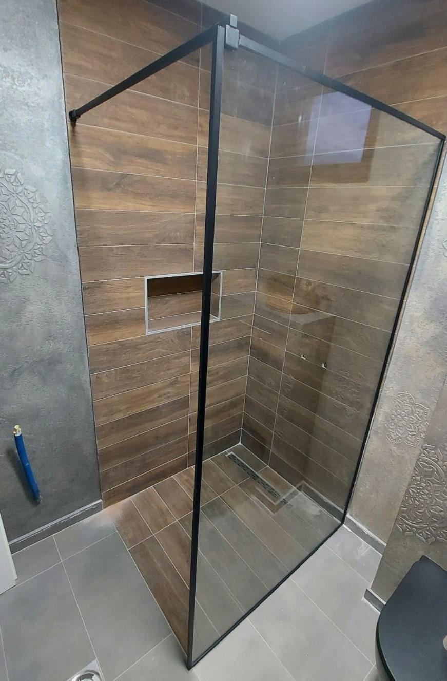 AQUALUX Туш кабина, Granada black 8мм, затемнето стакло