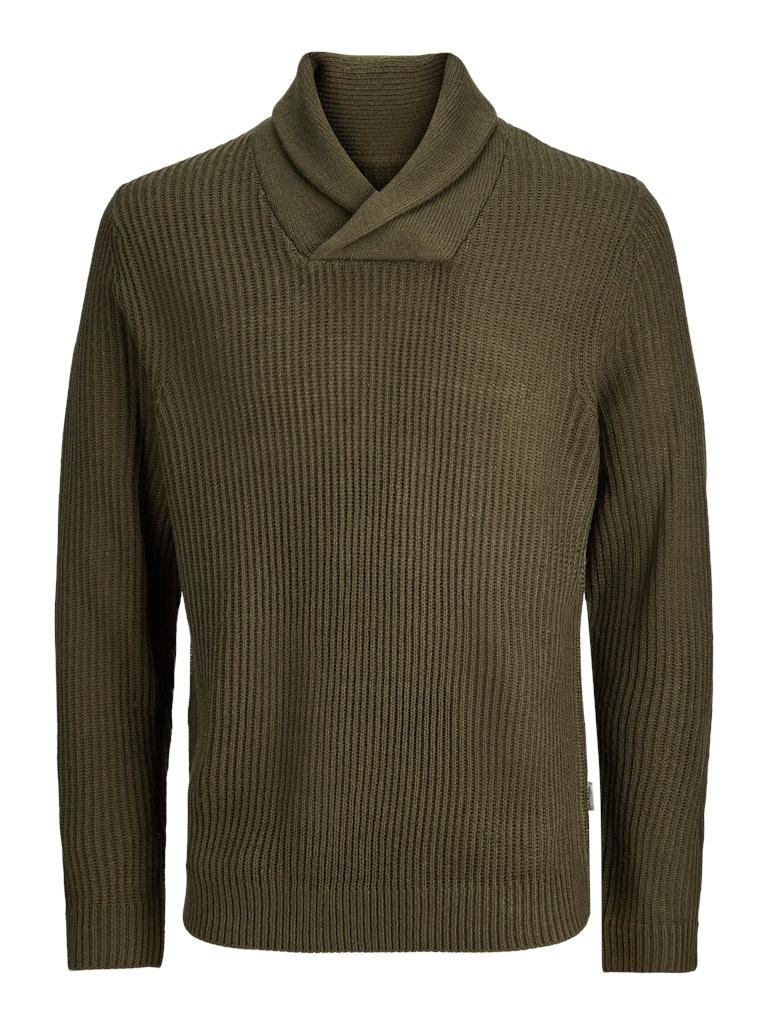 JJ REBEL Машки џемпер 12284664, маслинеста боја