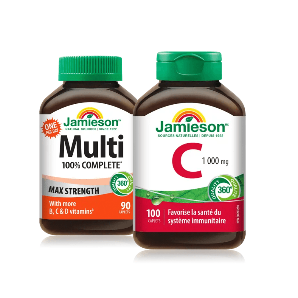 JAMIESON Витамин Ц 1000мг 100 таблети + Мулти макс мултивитамини 90 таблети