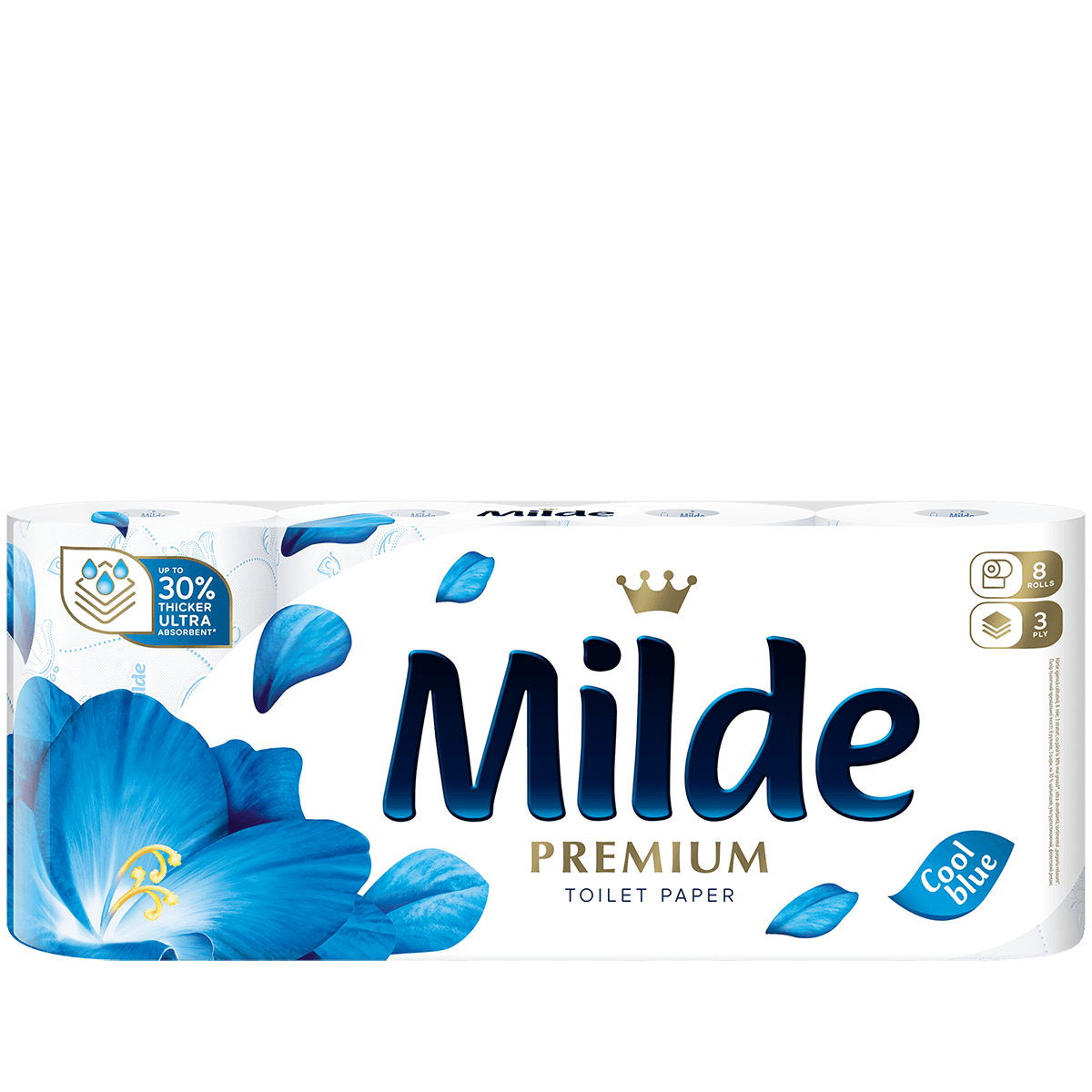 MILDE Тоалетна Хартија Cool Blue 8/1