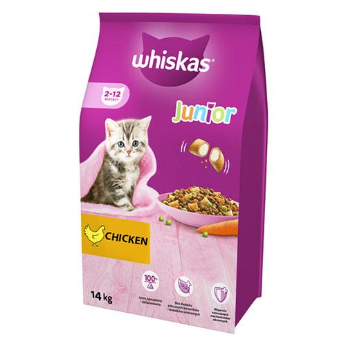 Whiskas Junior Сува храна за мачиња со пилешко 14 kg