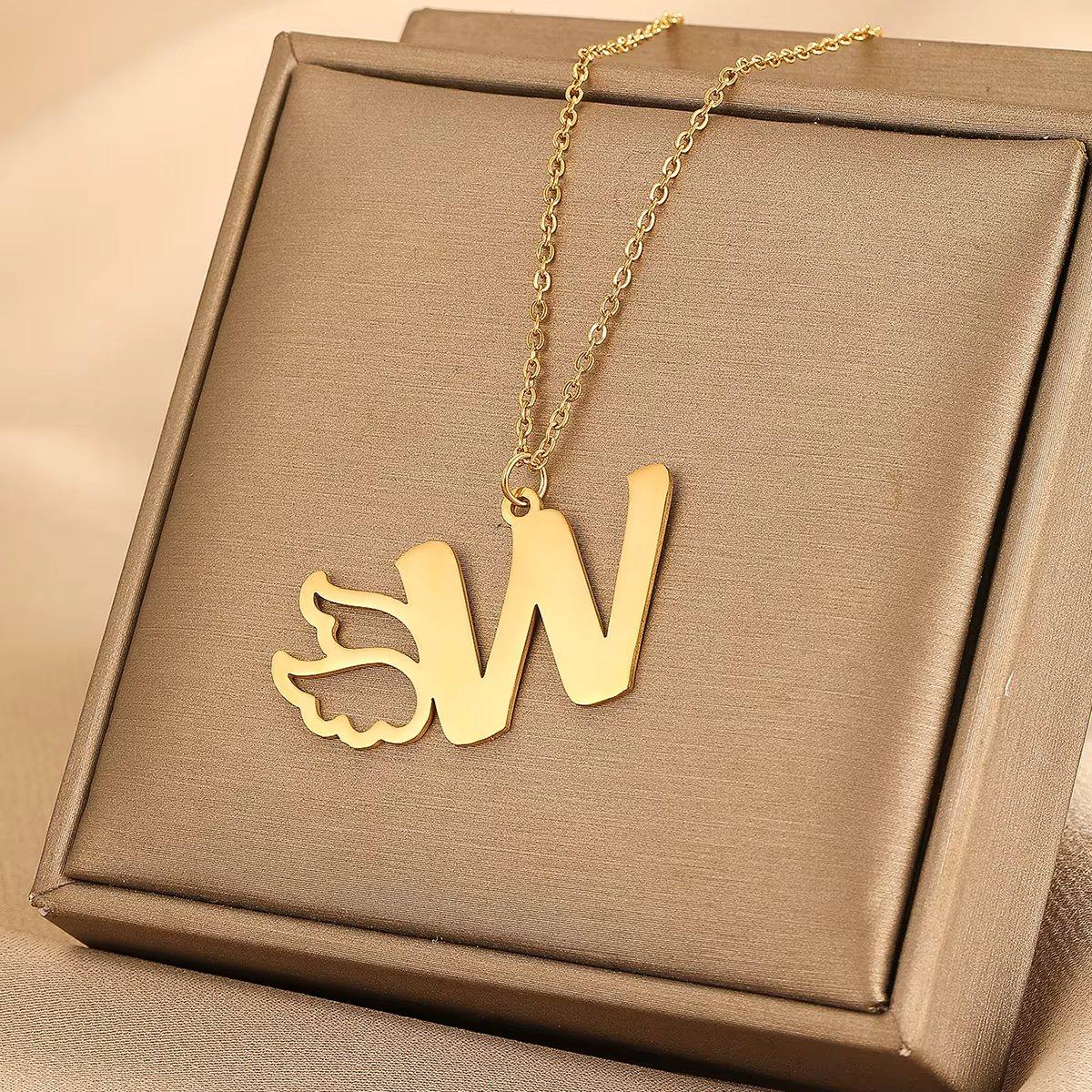 LUXARTO JEWELRY AngelWing Ланче и буква W