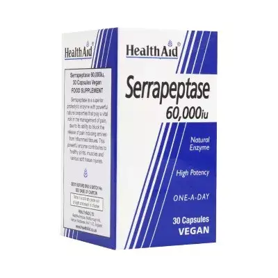 HEALTH AID Капсули Serrapeptase 250000 IU, сет 2 x 30 капсули