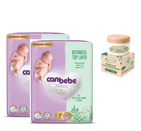 Сет за Новороденче 2хCanbebe Пелени(1) + Dr. Pavlović Маст за Бебиња 100 ml