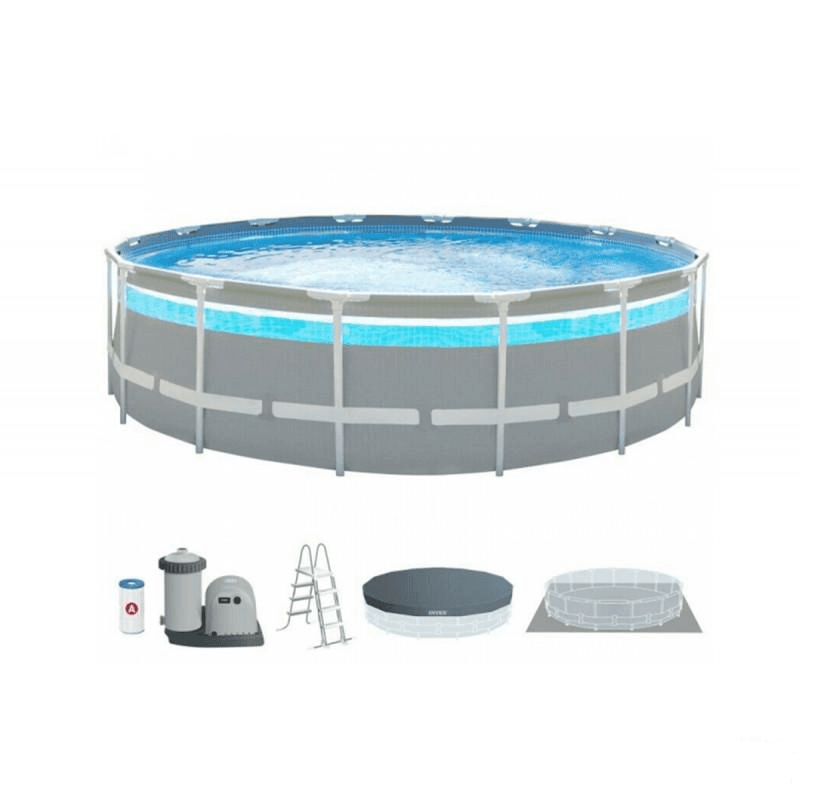 INTEX Базен со Метална Рамка, Со Пумпа, Скала, Основа, Капак PRISM FRAME 4,27 X 1,07