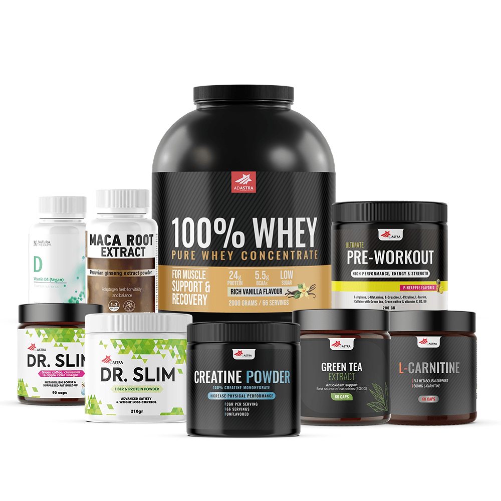 ADASTRA Комплет 5-во-1 + Whey Protein Vanilla – Ултимативен Фитнес Пакет